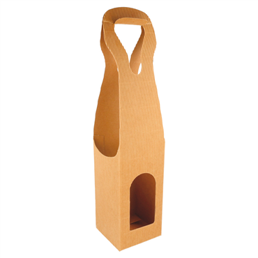 Caixa em Carto para 1 Garrafa Kraft Ondulado 90x90x410mm 100 un