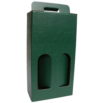 Caixa em Carto para 2 Garrafas Verde 180x90x340mm Caixa 20
