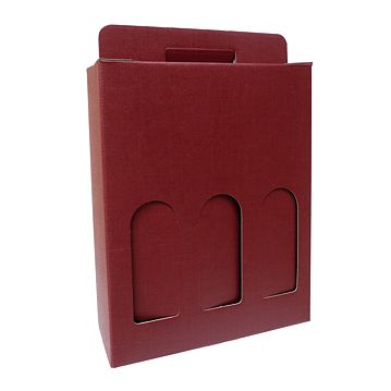 Caixa em Carto para 3 Garrafas Bordeaux 270x90x340mm Caixa 20