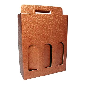 Caixa em Carto para 3 Garrafas Bronze 270x90x340mm Caixa 20
