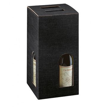 Caixa em Carto para 4 Garrafas Preto 180x180x340mm 20 un