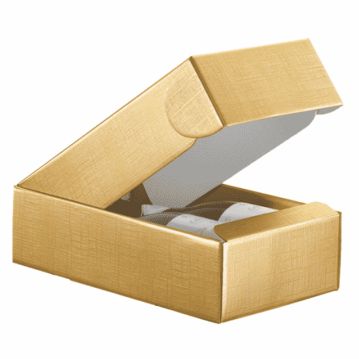 Caixa em Carto para 2 Garrafas Horizontal Dourado 340x185x90mm 30 un