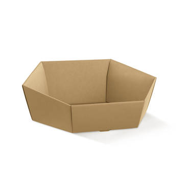 Cesta em Carto Kraft Natural Hexagonal 290x230x85mm 30 un