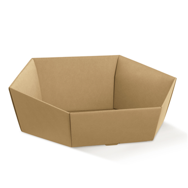 Cesta em Carto Kraft Natural Hexagonal 380x300x100mm 30 un