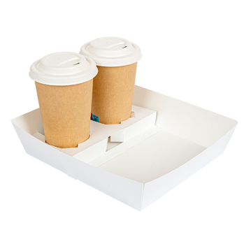 Bandeja Transporte 2 copos + comida em Nano-Micro 245x220x55mm 4x60 un