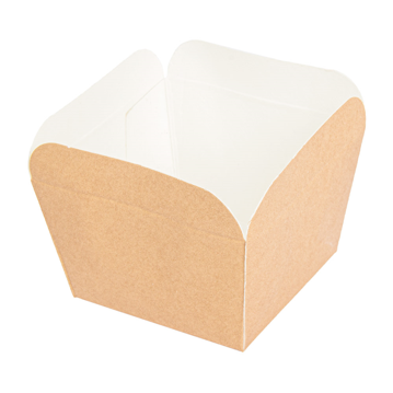Barqueta Cartolina+PE Deli Castanho/Branco 48x48x49mm 20x100 un