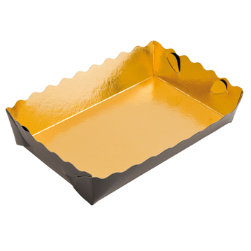 Bandeja Ondas Dourado e Preto 220x140x35mm 250 un