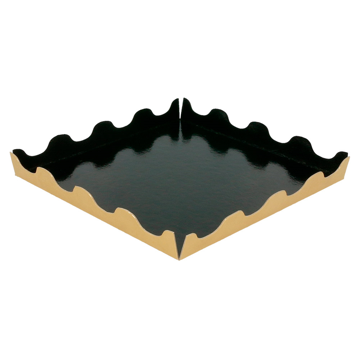 Bandeja Ondas Dourado e Preto Quadradas 210x210x20mm 50 un