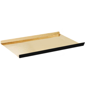 Bandeja Rectangular de Carto Dupla Face Ouro/Preto com Pestanas Laterais 130x45+15mm 200 un