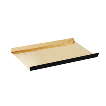 Bandeja Rectangular de Carto Dupla Face Ouro/Preto com Pestanas Laterais 100x45+15mm 200 un