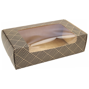 Embalagem Rectangular com Janela para Sushi 160x90x45mm Preto ST1 Caixa 100