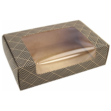 Embalagem Rectangular com Janela para Sushi 160x100x45mm Preto ST2 Caixa 100