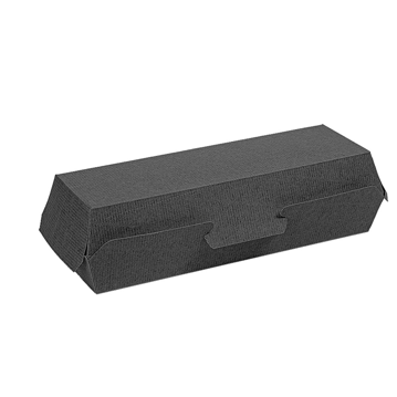 Caixa em Nano-Micro  Tipo Concha Preto para Hot-Dog 232x90x63mm 9x50un