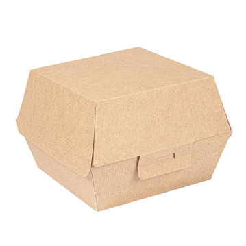 Concha Cartn Nano-Micro Kraft para Hamburguesa 155x145x95mm 10x50 uds