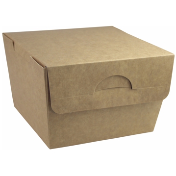 Caixa Estanque Kraft+PE para Hamburguer 115x110x85mm 6x30 un