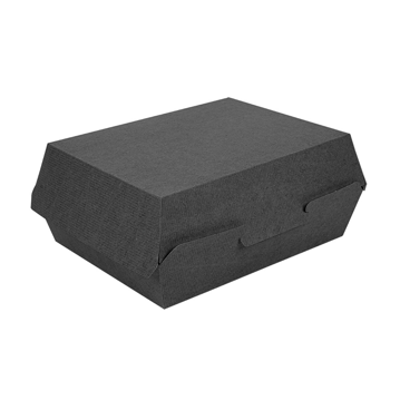 Caixa em Nano-Micro  Tipo Concha Preto para Lunch Box 225x170x85mm 6x50un