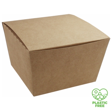 Caixa Estanque Kraft Plastic Free para Hamburguer 110x110x80mm 12x30 un
