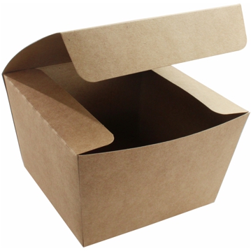 Caixa Estanque Kraft Plastic Free para Hamburguer 110x110x80mm 12x30 un