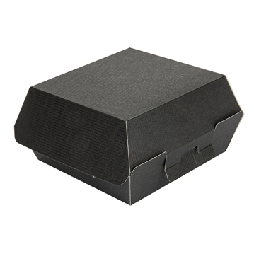 Concha Carto Nano-Micro Kraft para Hamburguer 140x125x60mm Preto 9x50 un