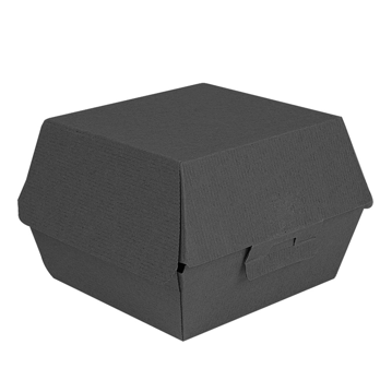Concha Carto Nano-Micro Kraft para Hamburguer 140x125x90mm Preto 10x50 un