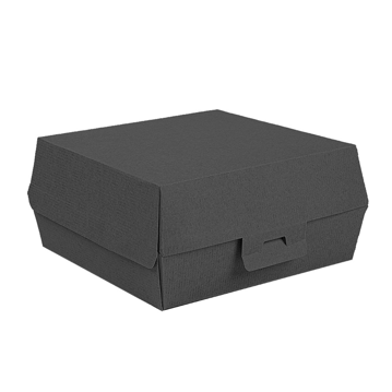 Concha Carto Nano-Micro Kraft para Hamburguer 150x140x60mm Preto 10x50 un