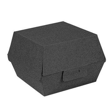 Concha Carto Nano-Micro Kraft para Hamburguer 155x145x95mm Preto 10x50 un