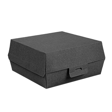 Concha Carto Nano-Micro Kraft para Hamburguer 175x180x75mm Preto 6x50 un