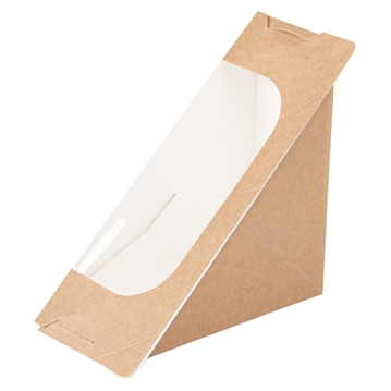 Caixa Nano-Micro com Janela com Adesivo Triangular para Sandes Simples 124x124x55mm 10x50 un