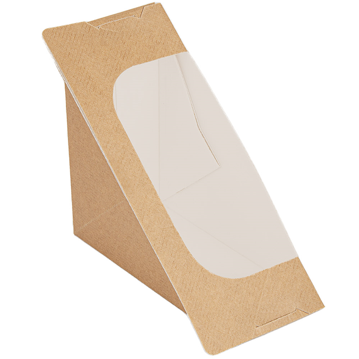 Caixa Nano-Micro com Janela com Adesivo Triangular para Sandes Dupla 124x124x75mm 10x50 un