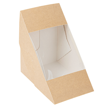 Caixa Nano-Micro com Janela Triangular para Sandes Tripla 124x124x83mm 10x50 un