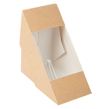 Caixa Nano-Micro com Janela Triangular para Sandes Dupla 124x124x75mm 10x50 un