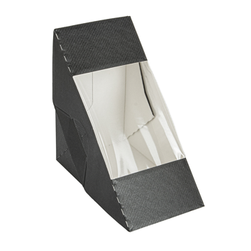 Caixa Nano-Micro com Janela Triangular para Sandes Dupla 124x124x75mm 10x50 un
