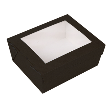 Embalagem Rectangular com Janela 1350ml 153x121x64mm Nano Micro Preto 8x25 un