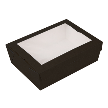 Embalagem Rectangular com Janela 1980ml 198x140x64mm Nano Micro Preto 6x25 un