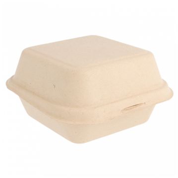 Caja Concha en Caa de Azcar Natural para Hamburguesa 152x150x84mm 12x50uds