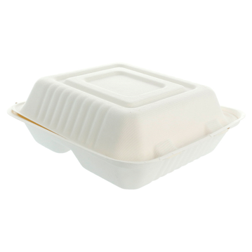 Contentor em Cana de Acar Branco 3 cavidades 200x200x75mm 4x50un