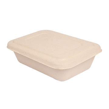 Bandeja BIONIC Rectangular em Cana de Acar 800ml + Tampa 193x135x450mm 400un