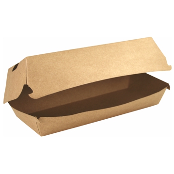Concha Cartolina Kraft para Hot-Dog 180x70x65mm 2x100 un