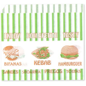 Saqueta Papel Vegetal Antigordura Aberta em 2 Lados 150x150mm - Shoarma 2000un
