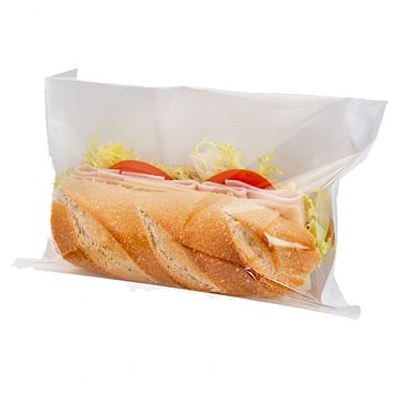 Saqueta de Papel Kraft Branco + PP com Janela Deli Pack 210x160/140mm 500 un