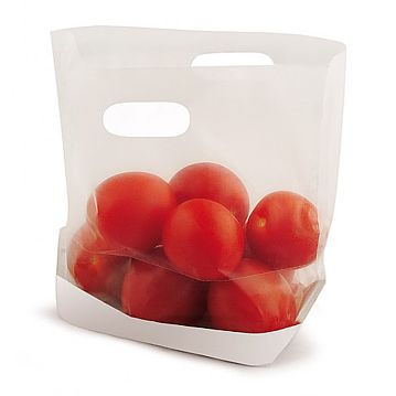 Saqueta de Papel Kraft Branco + PP com Janela Turtle Pack com Asas 220x180x45mm 50 un