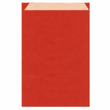 Saqueta Papel Kraft Natural Verjurado Vermelho 120+50x180mm 250 un