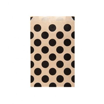 Saqueta Papel Kraft Natural Verjurado Topos 120+50x180mm 250 un