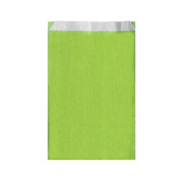 Saqueta Papel Celulose Branca Verjurada Verde Anis 190+80x350mm 250 un