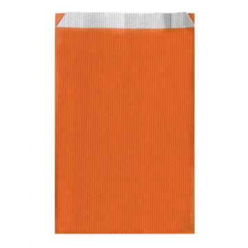 Saqueta Papel Celulose Branca Verjurada Laranja 260+90x460mm 250 un