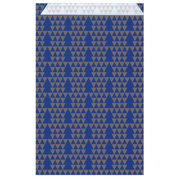 Saqueta Papel Celulose Branca Verjurada Abetos Azul Ouro 260+90x460mm 250 un