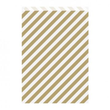 Saqueta Papel Celulose Branca Verjurada Riscas Douradas 260+90x380mm 250 un