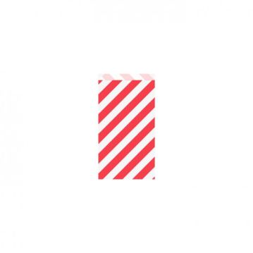 Saqueta Papel Celulose Branca Verjurada Riscas Vermelho 120+50x180mm 250 un