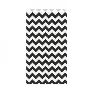 Saqueta Papel Celulose Branca Verjurada ZigZag Preto 190+80x350mm 250 un