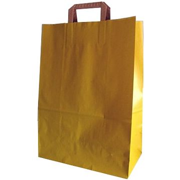 Saco Papel Amarelo com Asa Plana 270x120x370mm 350un